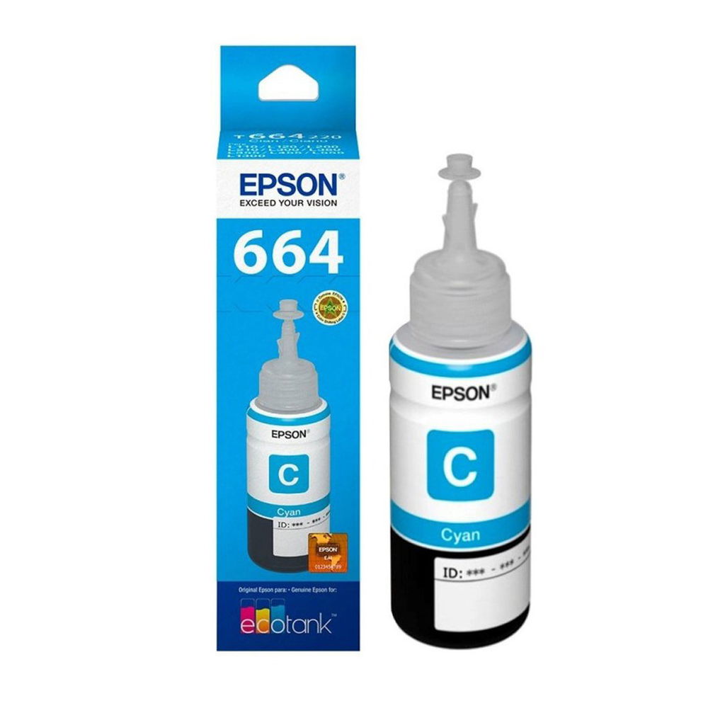 Botella Tinta Epson T664 - Color Cyan - C13T66422A