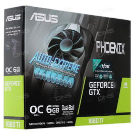 ASUS - PH-GTX1660-O6G - PCI Express 3.0 x16 - NVIDIA - Nvidia GeForce GTX 1660  - 6 GB - GDDR5 SDRAM - DisplayPort / DVI / HDMI