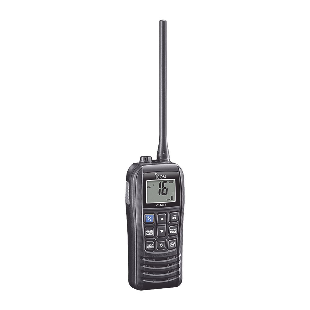 Marine VHF Portable Radio, 6 W RF power, frequency range Tx:156.025-157.425MHz, Rx:156.050-163.275MHz, battery, charger, antenna and clip belt included