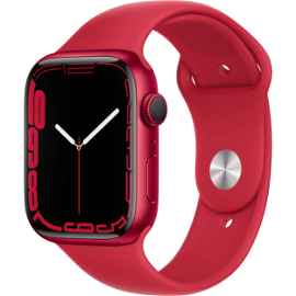 Apple Watch Series 7 (GPS) - (PRODUCT) RED - 45 Mm - Aluminio Rojo - Reloj Inteligente Con Pulsera Deportiva - Fluoroelastómero - Rojo - Tamaño De La Banda: Regular - 32 GB - Wi-Fi, Bluetooth - 38.8 G