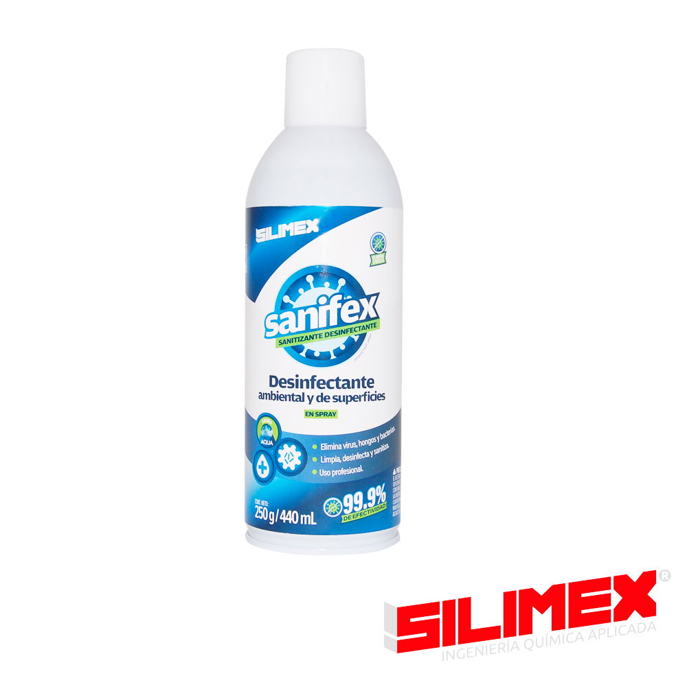 DESINFECTANTE DE VIRUS Y BACTERIAS EN AEROSOL SILIMEX 219676 440ML - IDEAL PARA SANITIZACION COVID-19