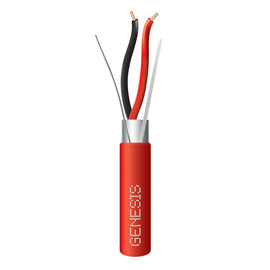 Cable de incendio FPLR, para INTEMPERIE ; 2x16  AWG, Blindado, solido, color rojo, viene en rollo de 305 metros.