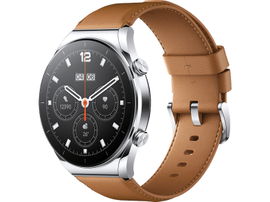 Xiaomi Watch S1 - 46 mm - plata - reloj inteligente con correa - piel - marrón - pantalla luminosa 1.43