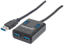 CABLE MANHATTAN 162296 5G BPS USB3.0 HUB 4P USB-A 766623162296