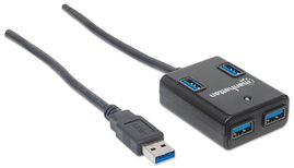 CABLE MANHATTAN 162296 5G BPS USB3.0 HUB 4P USB-A 766623162296