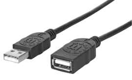 CABLE MANHATTAN 338653 BLACK USB2.0 AM/AF BL 6F-1.8M
