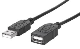 CABLE MANHATTAN 338653 BLACK USB2.0 AM/AF BL 6F-1.8M