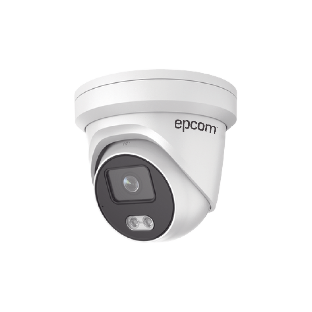 Turret IP 4 Megapixel / Color Image 24/7 / 4 mm Lens / White Light 30 mts / WDR 130 dB / Outdoor IP67 / Built-In Microphone / Facial Capture / Videro Analytics (False Alam Filter)