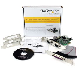 StarTech.com Tarjeta Adaptadora PCI Express de 2 Puertos Serie y 1 Paralelo RS232 UART 16550 Serial