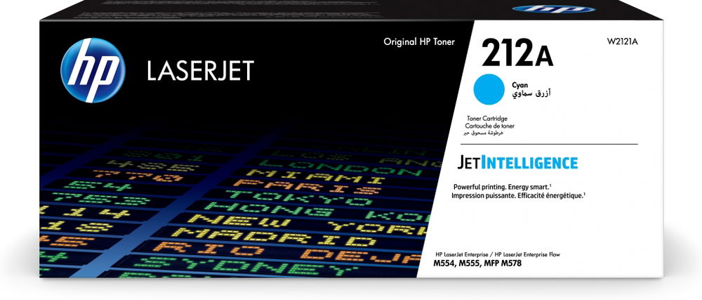 HP 212A - Cián - original - LaserJet - cartucho de tóner (W2121A) - para Color LaserJet Enterprise M555, MFP M578; LaserJet Enterprise Flow MFP M578