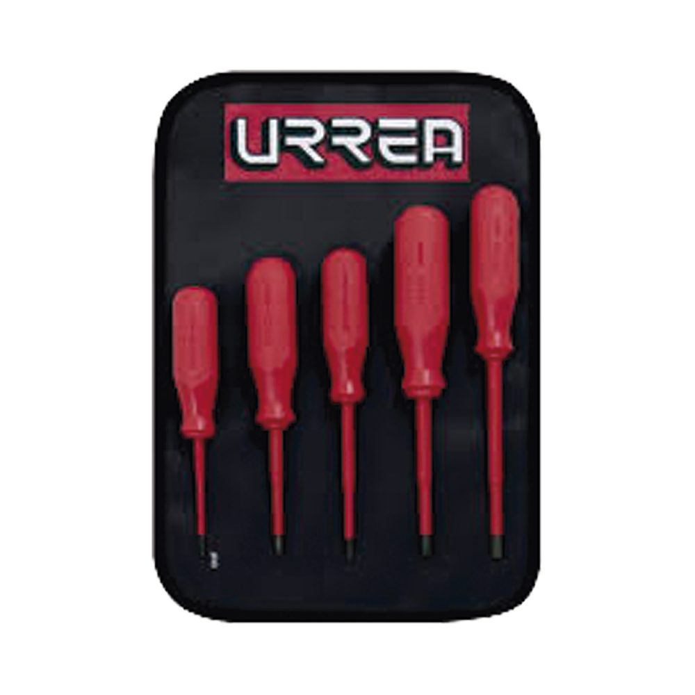 Juego de 5 Destornilladores con aislamiento color rojo para 1000V combinado