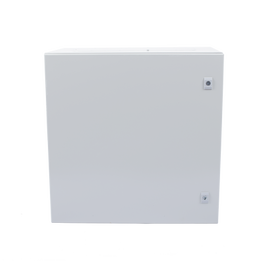 Gabinete de Acero IP66 Uso en Intemperie (600 x 600 x 300 mm) con Placa Trasera Interior y Compuerta Inferior Atornillable (Incluye Chapa y Llave).