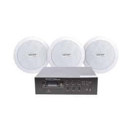 KIT de Amplificador de 120W para Escritorio | 3 Altavoces de Plafón de 5.5in | 3.75 - 30W | Sistema 70/100V