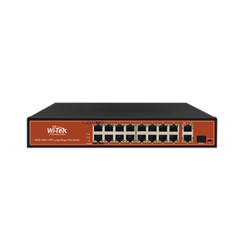 Switch PoE (802.3af/at/bt) no administrable de largo alcance, hasta 250m, 16 x 10/100Mbps (PoE) + 2 x 100/1000Mbps + 1 x SFP, 200 W
