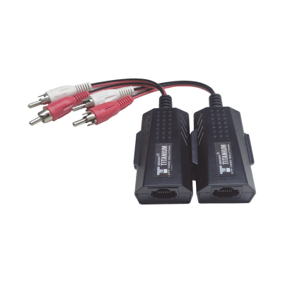 Balun Extensor de audio analogo estereo RCA a RJ45  / Distancia 800 mts/  Cable CAT5-6 / Conector 100% COBRE / protección TVS, Calidad PREMIUM