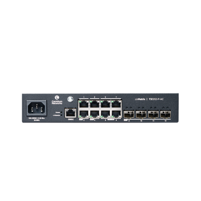 Switch cnMatrix TX1012-AC-P PoE Ideal para WISP  / 8 Puertos Gigabit PoE + 4 SFP+ / PoE Budget 200W /Capa 2 y Capa 3 / Gestión Gratuita Desde la Nube