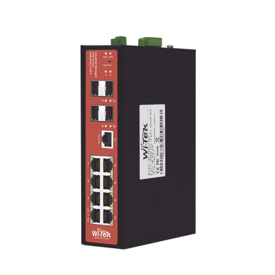 Switch Industrial 8 puertos / Administrable PoE / Puerto 1-2 PoE 24V/48V /  Puertos 3-8 puertos 802.3 af/at/bt / Presupuesto máx 240 W