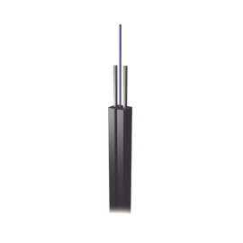 Cable de Fibra Óptica Drop, Interior/Exterior G.657A2 Monomodo de 2 hilos (bifibra), Dieléctrica, Forro Negro, Precio por metro