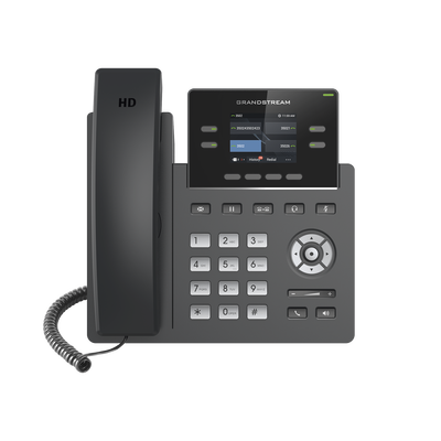 Teléfono IP Grado Operador, 4 líneas SIP con 2 cuentas, puertos Gigabit PoE, pantalla a color 2.4
