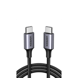 Cable USB-C a USB-C | 2 Metros | Transferencia de datos de 480 Mbps | Carga Rápida de hasta 60W | QC 4.0/3.0/2.0 | PD3.0 | FPC | AFC | Protección Integrada | Caja de Aluminio | Nylon Trenzado | Color Negro | 2 años de Garantía.