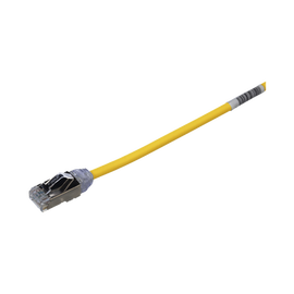 Patch Cord Cat6A, Diametro Reducido 28 AWG, Blindado S/FTP, CM/LS0H, 20 cm, Color Amarillo