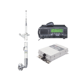 Kit de radio IC-M700pro con sintonizador de antena AT-130 y antena HF Shakespeare 390