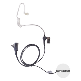 Micrófono - audífono de solapa con tubo acústico transparente para KENWOOD PKT23K con tubo acústico de PU (grado médico)