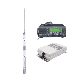 Kit de radio IC-M700pro con sintonizador de antena AT-130 y antena HF Shakespeare 393