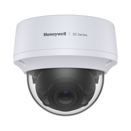 Camara Domo IP 5 Megapixel / Lente Mot. 2.7 a 13.5 mm / 50 mts IR / NDAA / ONVIF / Exterior IP67 / IK10 / H.265 / IA (Filtro de Humanos y Vehiculos) / Merodeo / Conteo de Personas / PoE / Audio y Alarmas I/O / Serie 35 / Honeywell Security