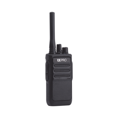 Paquete de 2 radios portátiles TX320 UHF 400-470 MHz, 16 canales, 2 Watts de potencia, SÚPER Eficientes.