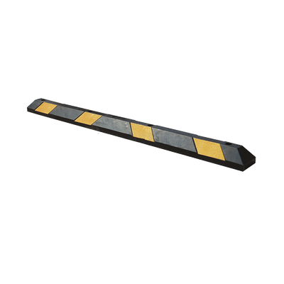 Tope Vehicular P / Estacionamiento / 183cm / Color Negro-Amarillo / 8 Franjas Reflejantes.