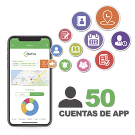 Licencia para realizar checadas de asistencia desde Smartphone (APP) con envío de fotografía y ubicación por GPS / Compatible con BIOTIMEPRO / Licencia para 50 usuario