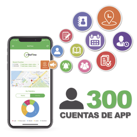 Licencia para realizar checadas de asistencia desde Smartphone (APP) con envío de fotografía y ubicación por GPS / Compatible con BIOTIME7.0 / Licencia para 300 usuario