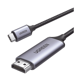Cable USB-C 3.1 a HDMI 4K / 1.5m / Compatible con Thunderbolt 3 & 4 / Adaptador Tipo-C a HDMI / 4k@60Hz / Soporta Modo Espejo y Modo Extendido / Carcasa de Aluminio / Nylon Trenzado / Conector Niquelado / Blindaje Multicapa