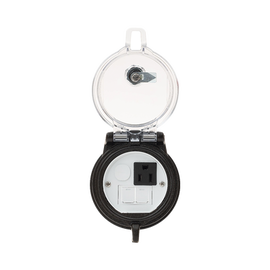 Dispositivo Circular de Puertos de Acceso a Datos, Con Dos Espacios Para Módulos Mini-Com y Un Receptáculo NEMA 5-15R, Protección IP66, de 3