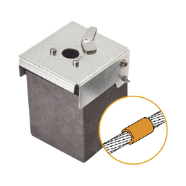 Molde de grafito vertical unión lineal de cable 2/0 AWG (pasante) con cable 2/0 AWG (terminal).