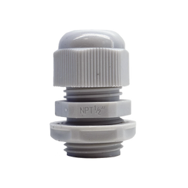 Conector Plástico Blanco Tipo Glándula para Rosca NPT 1/2