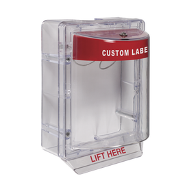 Cubierta Protectora Serie Stopper II® De Policarbonato, Con Bocina, Espaciador Transparente, Montaje en Superficie, Etiqueta Personalizada