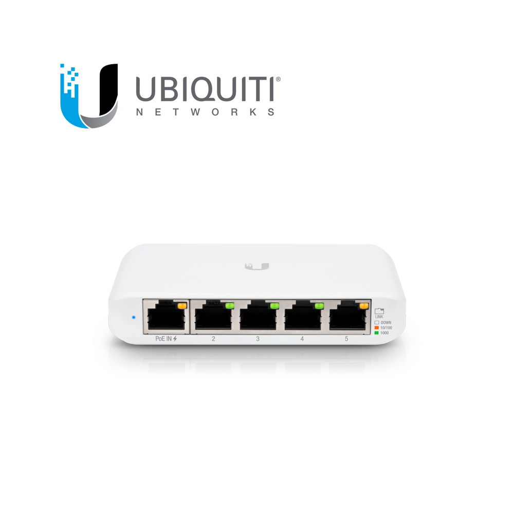 Switch UniFi Administrable Compacto de 5 Puertos 10/100/1000 Mbps, soporta entrada de PoE 802.3af/at