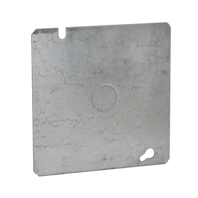 Tapa Cuadrada Plana de  Acero Galvanizado con Entrada de 1/2