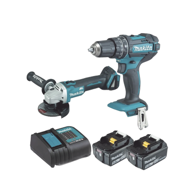 Kit, DHP482 Rotomartillo + DGA456 Mini Esmerilador, 1 Batería Li-Ion de 5.0 Ah y Cargador C/Luz de 18 Vcc.