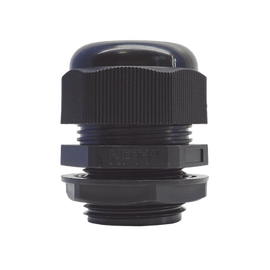 Conector Plástico Negro Tipo Glándula para Rosca NPT 1