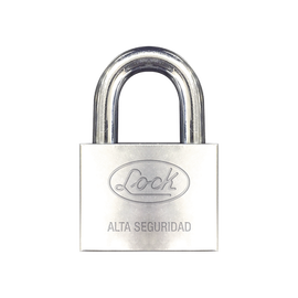 Candado de hierro alta seguridad con llave de disco/ Acabado Cromado/ Llaves Abloy/ Medida de Horquilla 34 mm.