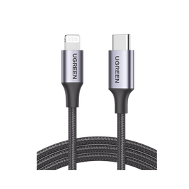 Cable USB-C a Lightning | 1 Metro | Certificado MFi | Carga Rápida 60W | 480 Mbps | Conector C94 | Adecuado para iPhone, iPad y iPod | Protección Integrada | Caja de Aluminio | Nylon Trenzado | Color Negro | 2 años de Garantía
