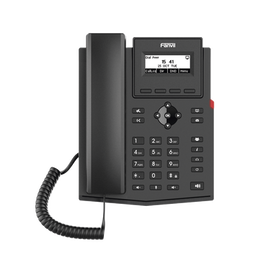 Teléfono IP empresarial para 2 lineas SIP con pantalla LCD, Códec Opus, conferencia de 3 vías, PoE.