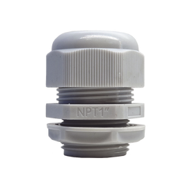 Conector Plástico Blanco Tipo Glándula para Rosca NPT 1