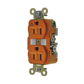 Contacto Dúplex Conexión a Tierra Aislada 15A 125V/ 2 Polos 3 Hilos/ Color Naranja/ Nema 5-15R/ Grado Industrial.