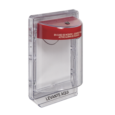 Cubierta Protectora de Policarbonato Serie Stopper II® , Con Bocina, Sin Espaciador, Montaje Empotrado, Etiqueta en Español