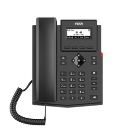 Teléfono IP empresarial para 2 lineas SIP con pantalla LCD,  Puertos Gigabit, Códec Opus, conferencia de 3 vías, PoE.