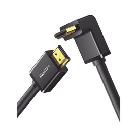 Cable HDMI 2.0  en Angulo de 90°  / 2 m / 4K@60Hz / HDR / 3D / HEC (Canal Ethernet HDMI) / ARC (Canal de Retorno de Audio / CEC / 32 canales de Audio / HDCP 2.2 / Dolby Atmos / 18 Gbps / Blindaje Múltiple